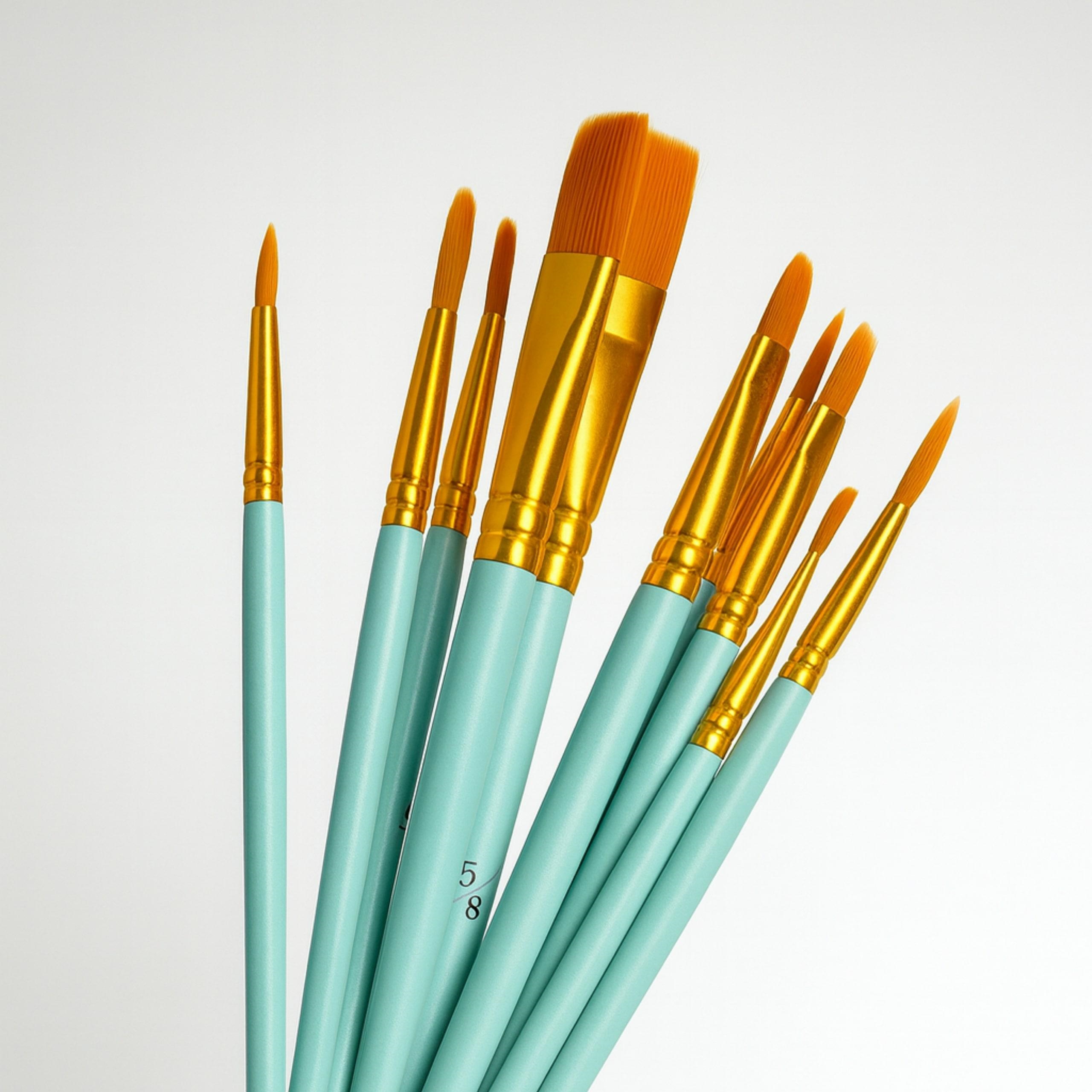 Silicone Painting Mat with 10 Brushes Set, Blue