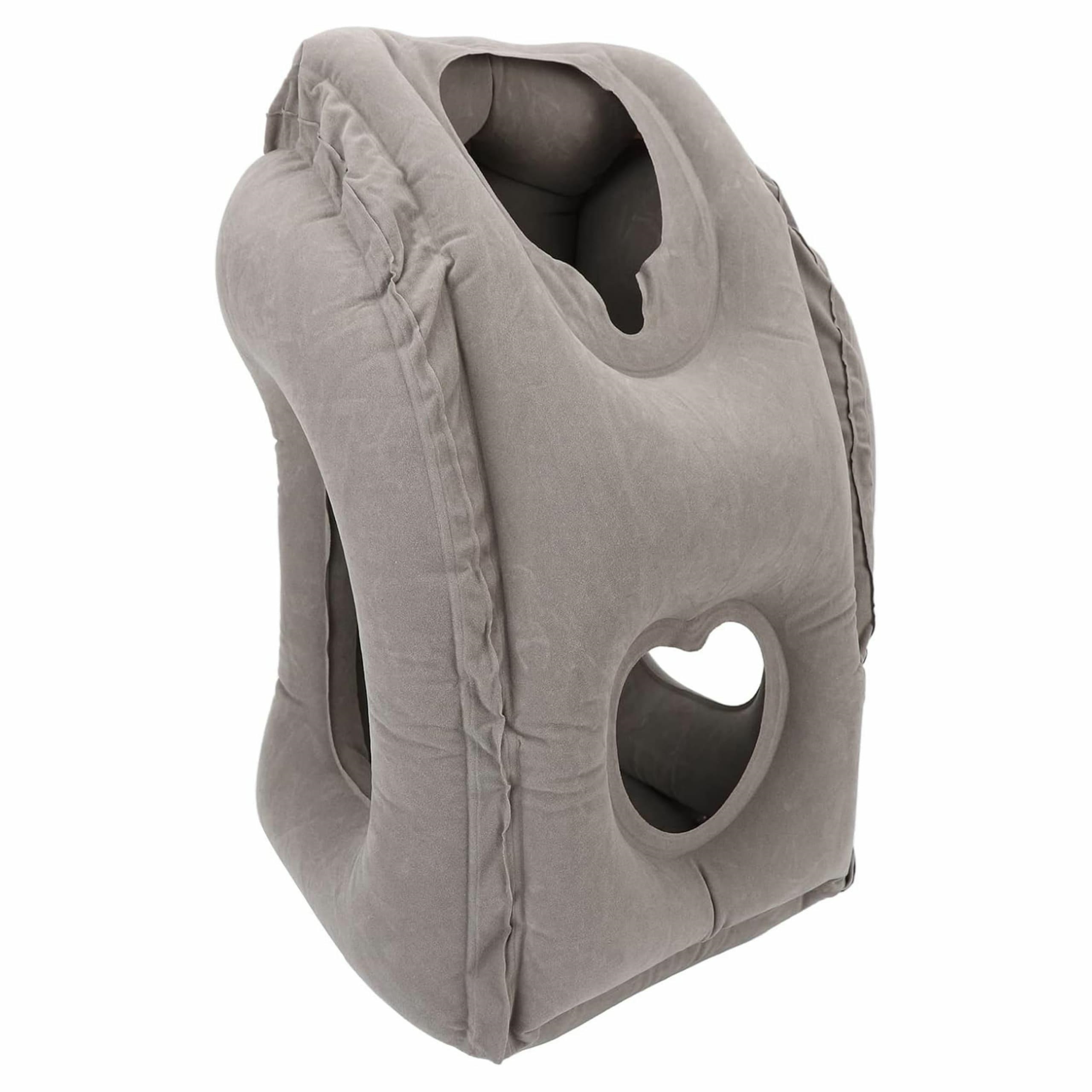 Inflatable Travel Pillow for Neck Support, Gray