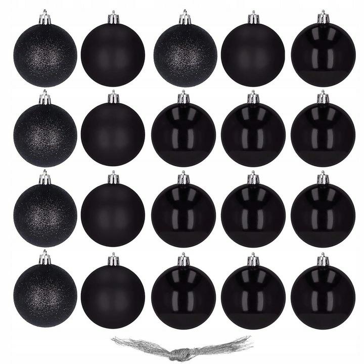 Christmas ornaments set of 20 4cm decorative balls, black