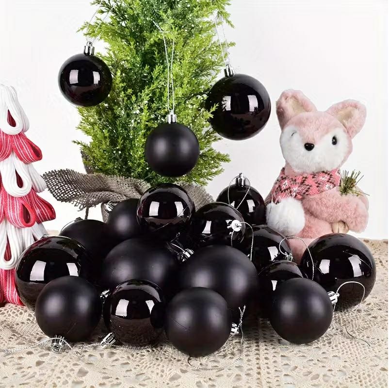 Christmas ornaments set of 20 4cm decorative balls, black