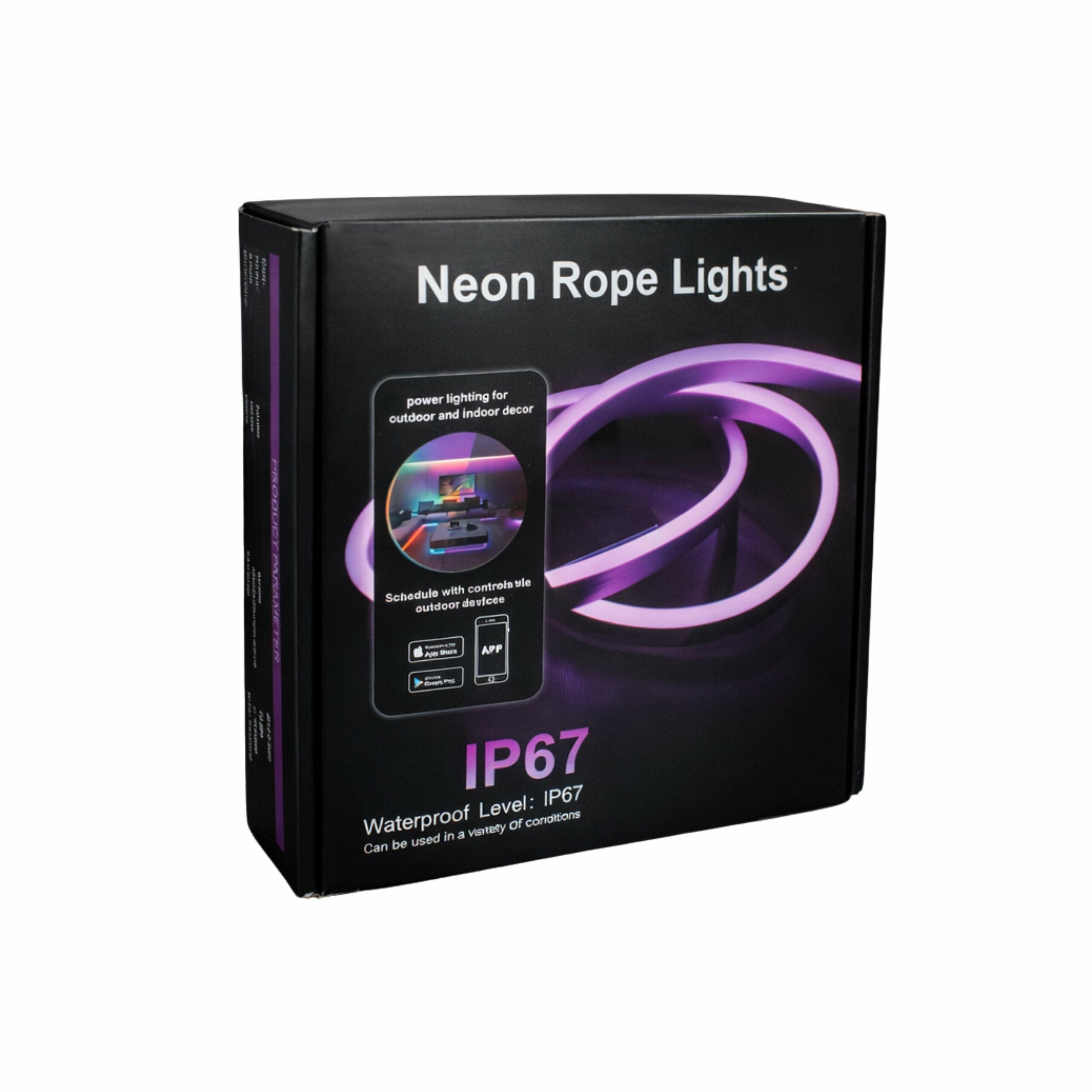 LED Neon RGB Strip 15m with Bluetooth and Remote, 24V, IP67