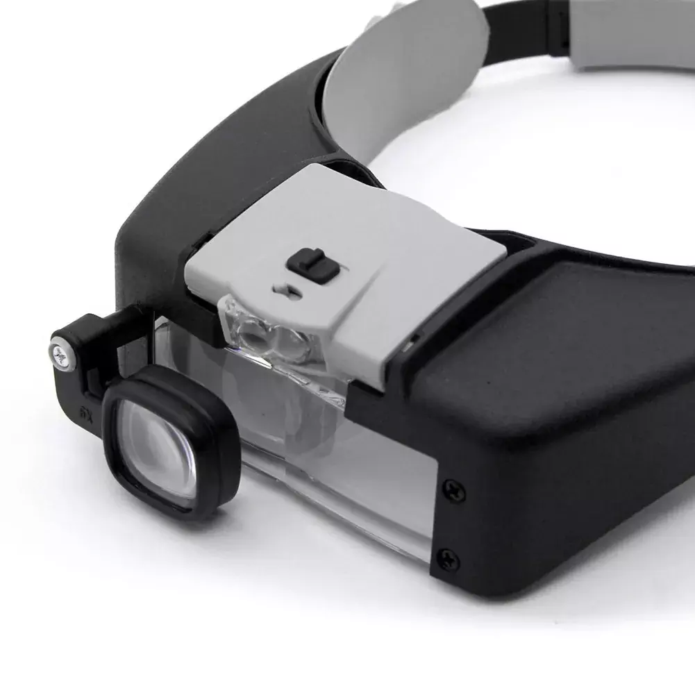 Head Magnifier with 2 LED Lights, 1.5X - 17X Magnification