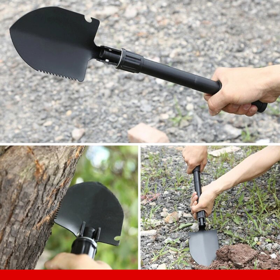 Folding Multifunctional Shovel 6 in 1 Black