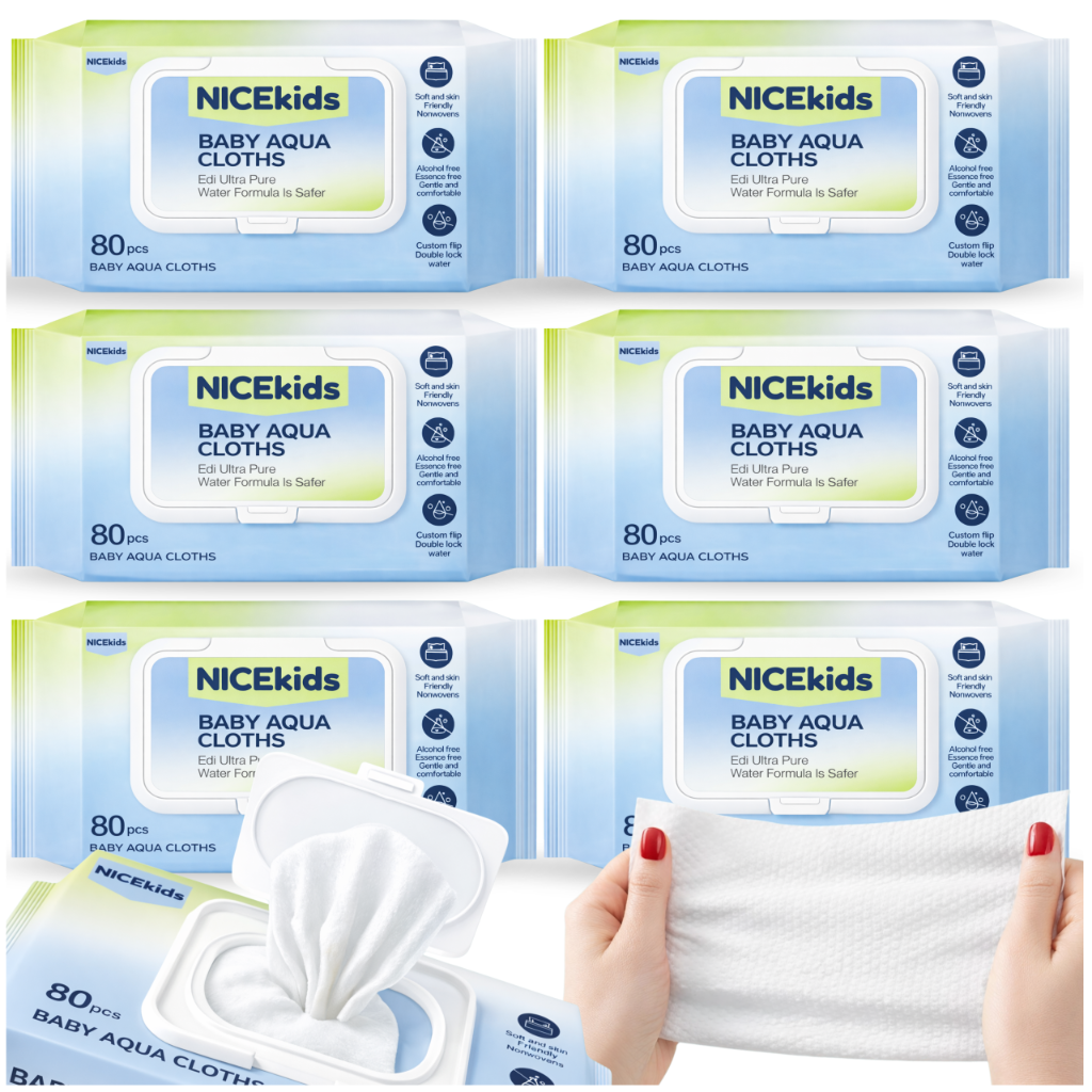 Bakalu NICEKIDS BABY AQUA Wet Wipes, 99.89% Water, 480 pcs.