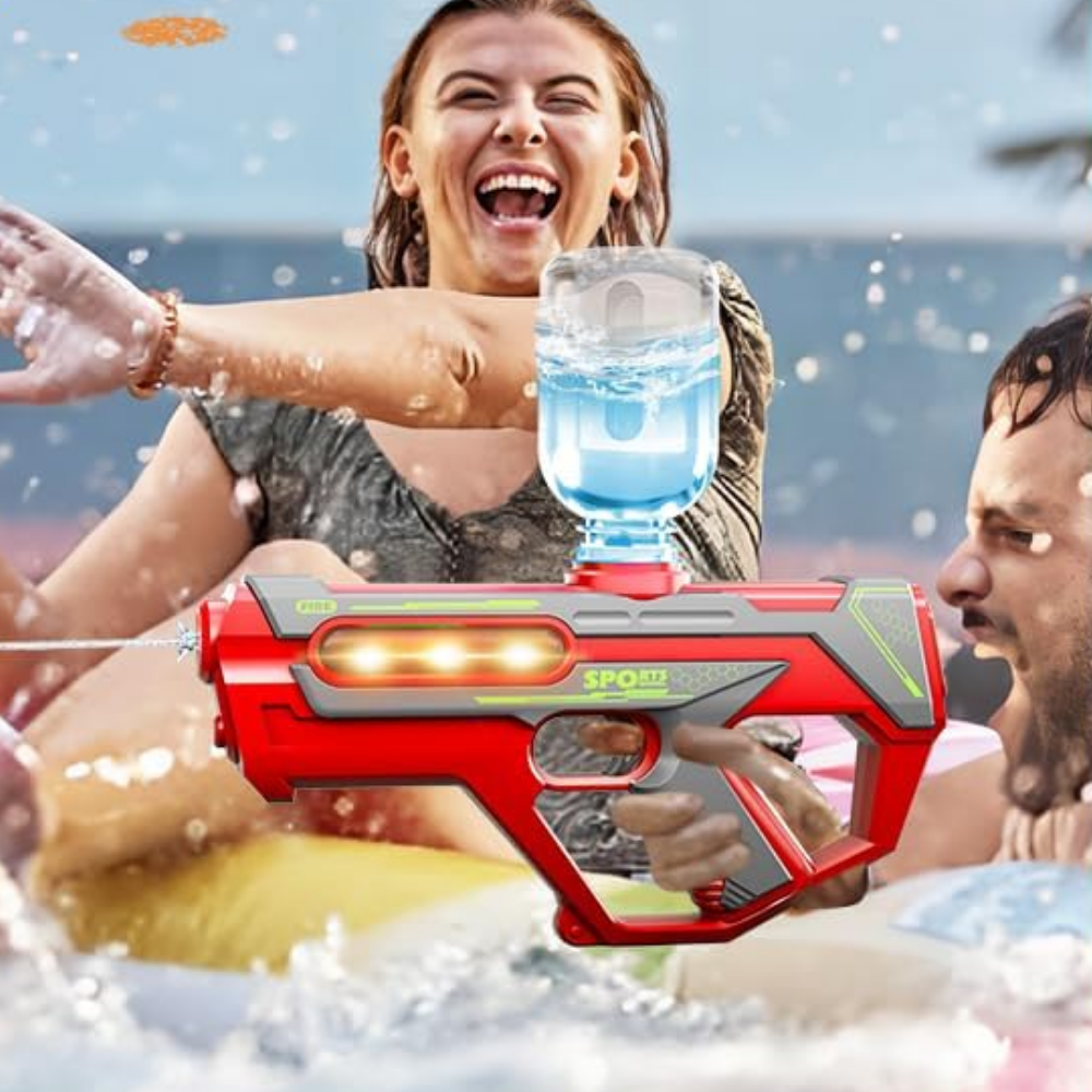 Electric Water Gun 2-in-1, Automatic, Red