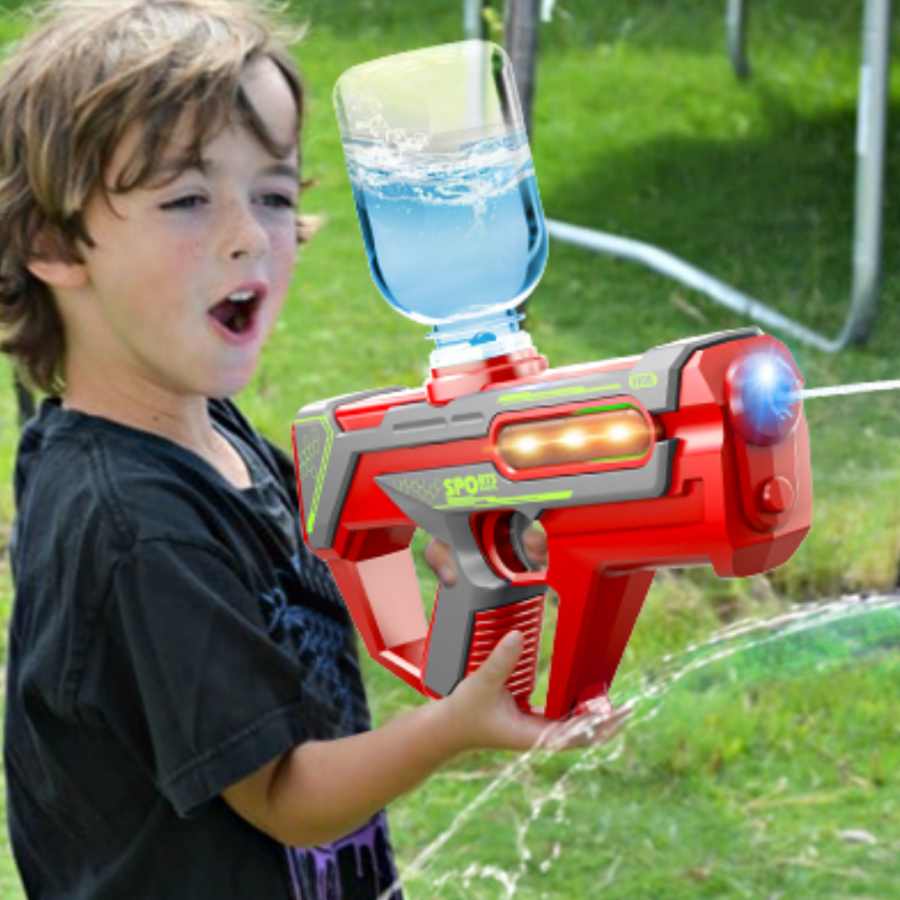Electric Water Gun 2-in-1, Automatic, Red