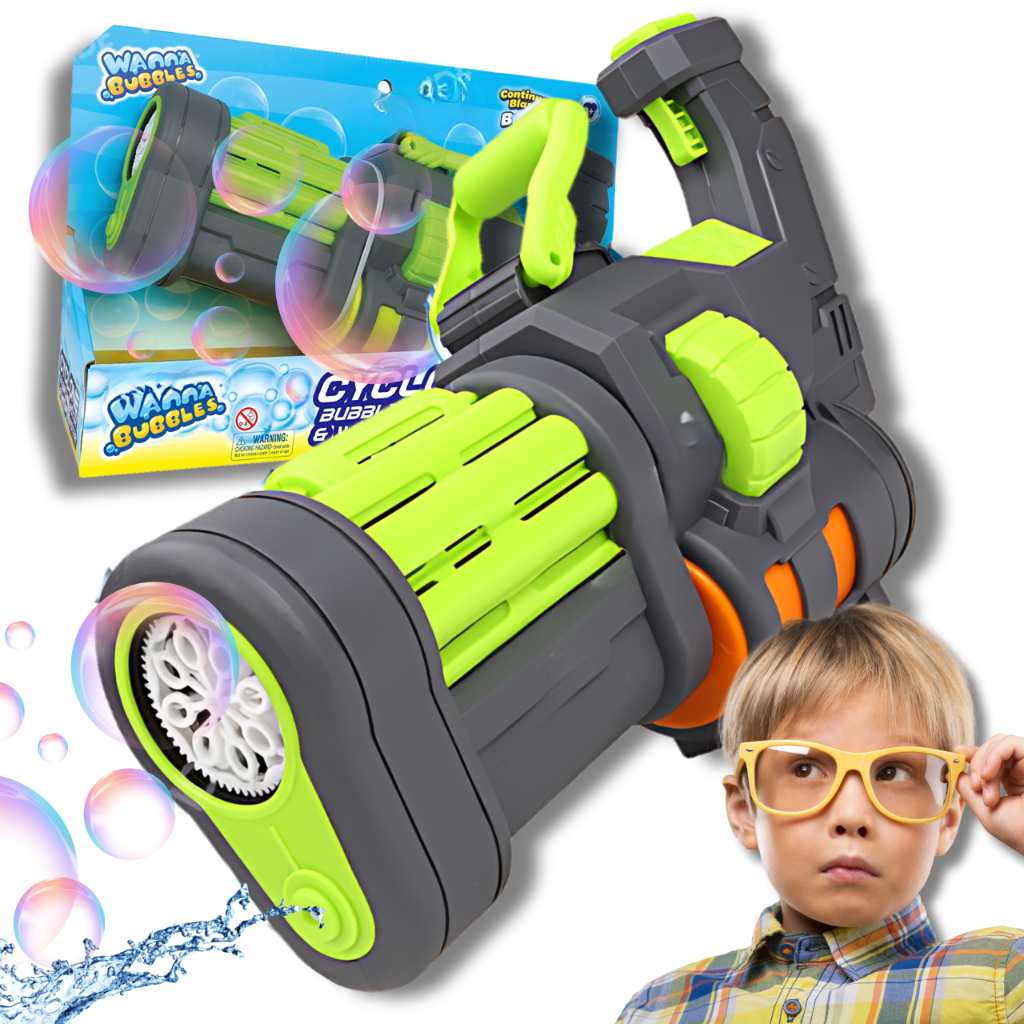 Bakalu 2in1 Electric Bubble and Water Gun, Green/Grey