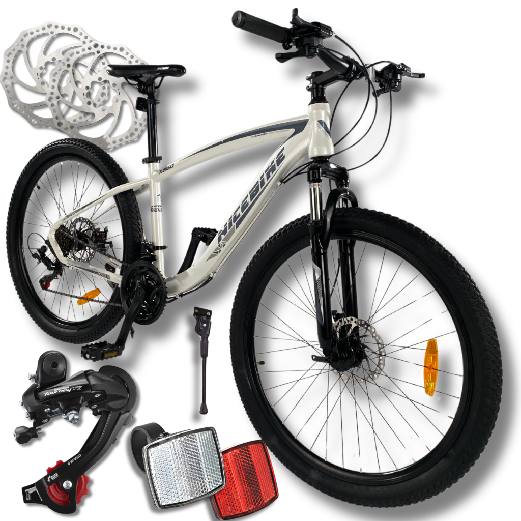 Kalnų dviratis Nicebike X860 26" su 16" rėmu ir 21 pavara