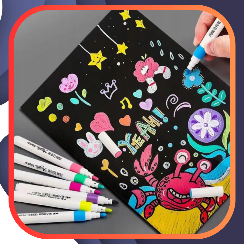 Bakalu Acrylic Markers for Various Surfaces, 24 Pcs