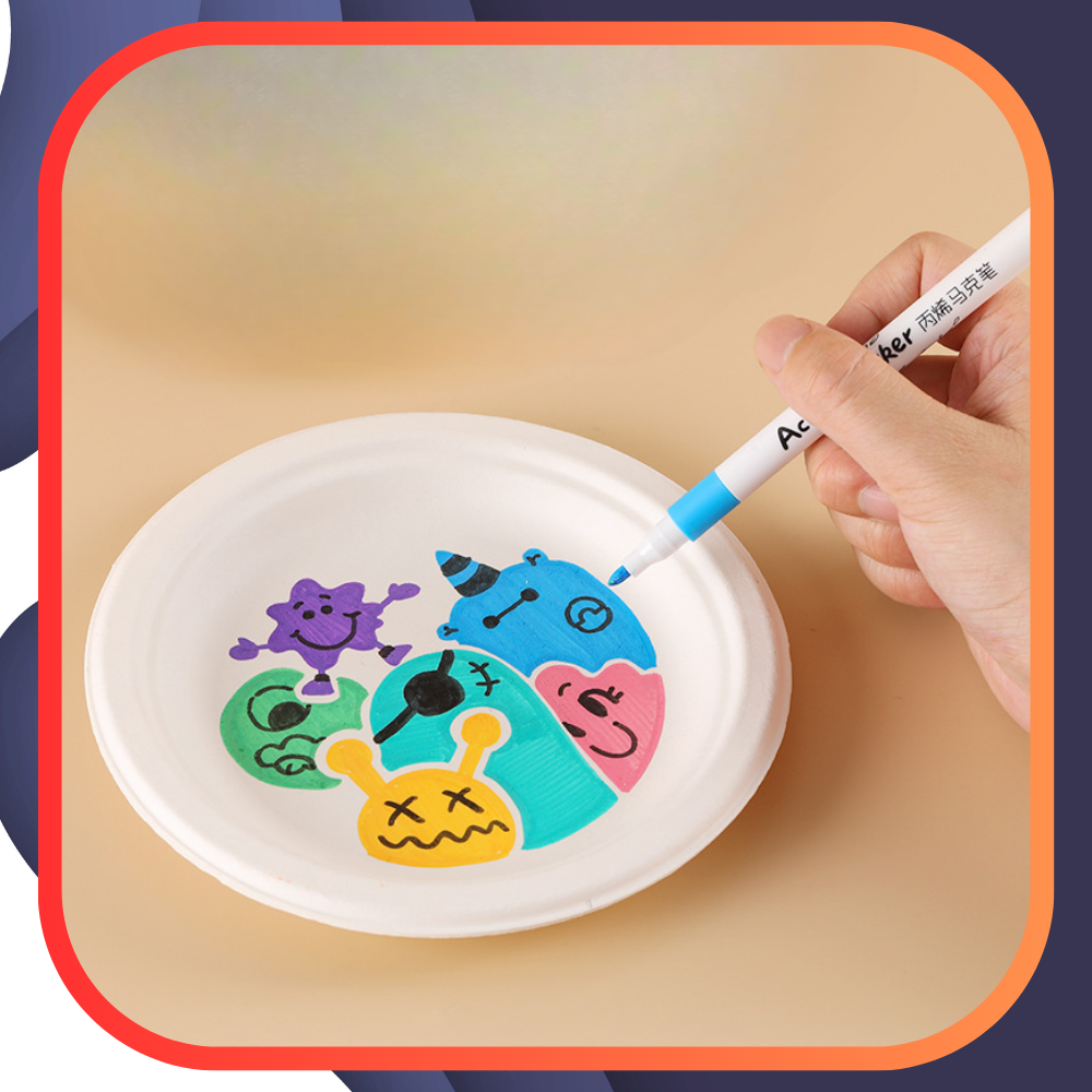 Bakalu Acrylic Markers for Various Surfaces, 24 Pcs