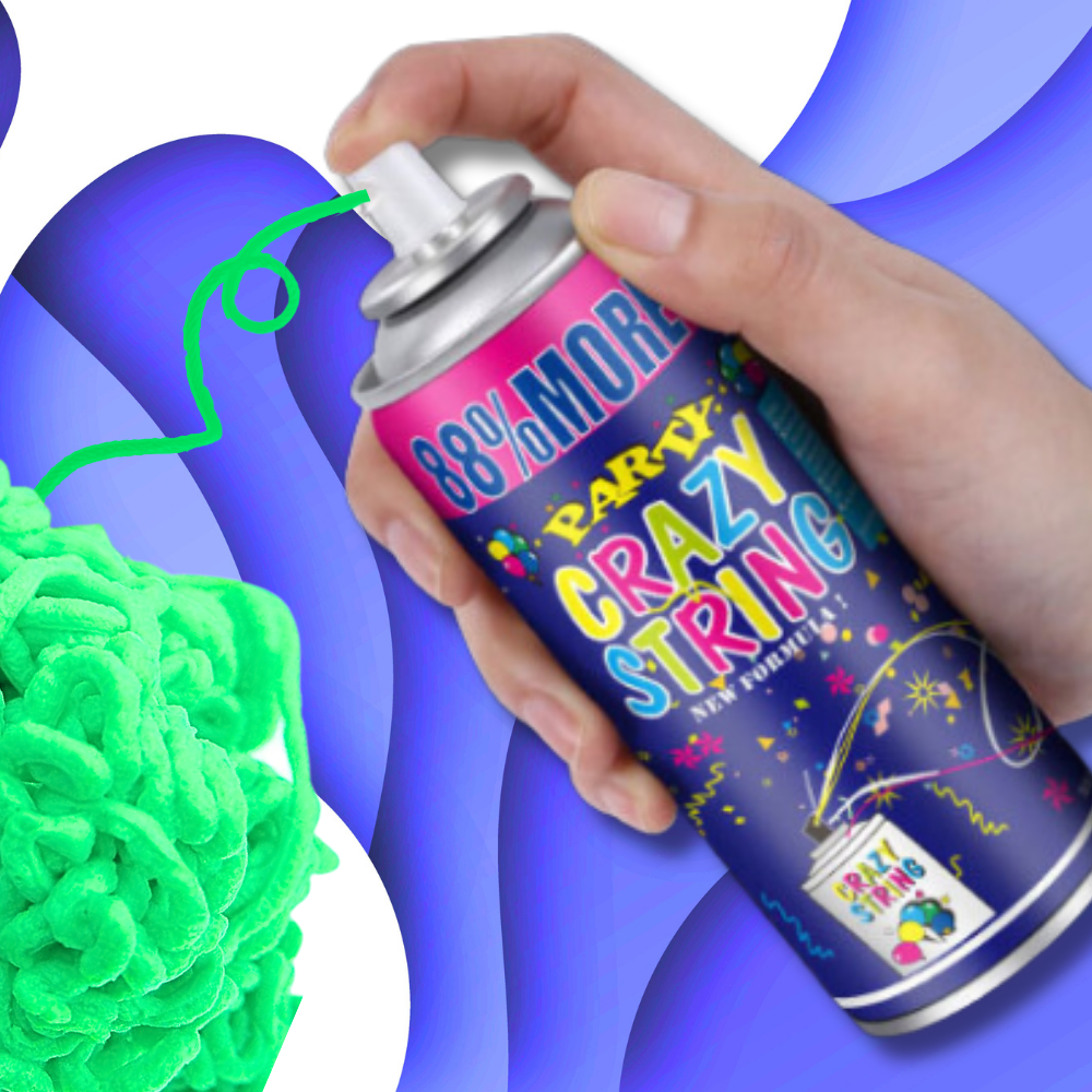 Party String Spray for Birthdays and Celebrations 250 ml, Neon Green