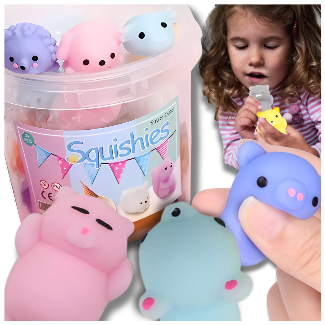 Bakalu Mochi Squishy Anti-Stress Toy Set, 12 Pcs