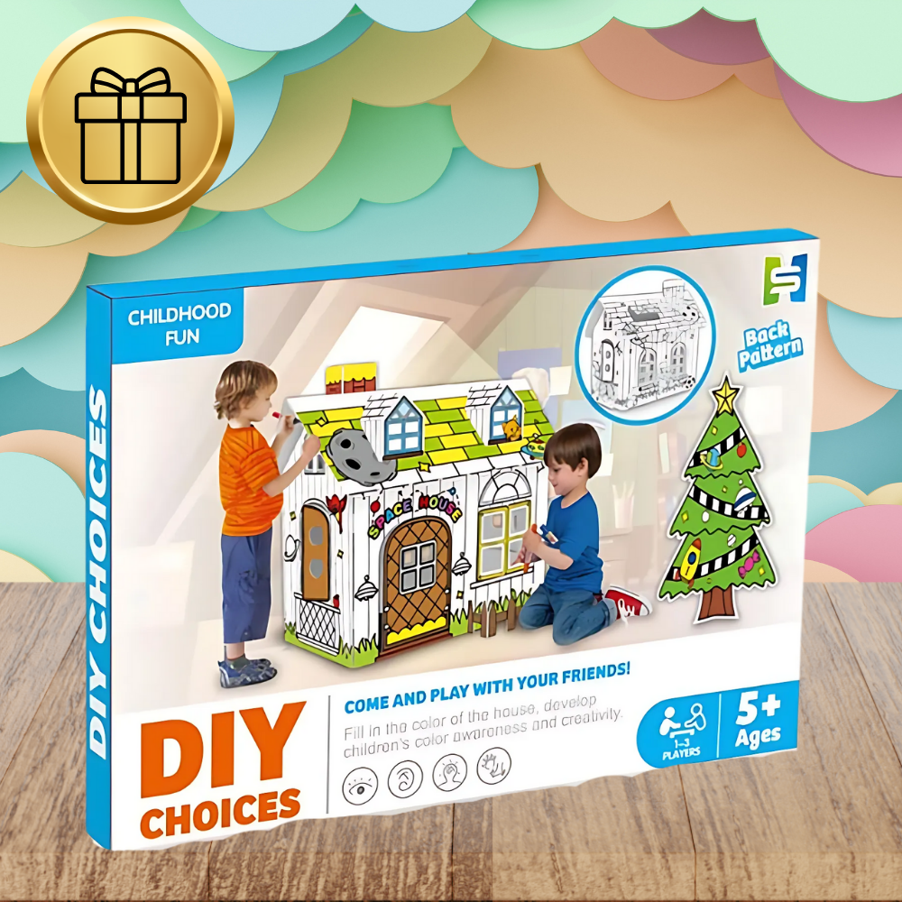 Foldable Kids Play House for Coloring with Markers