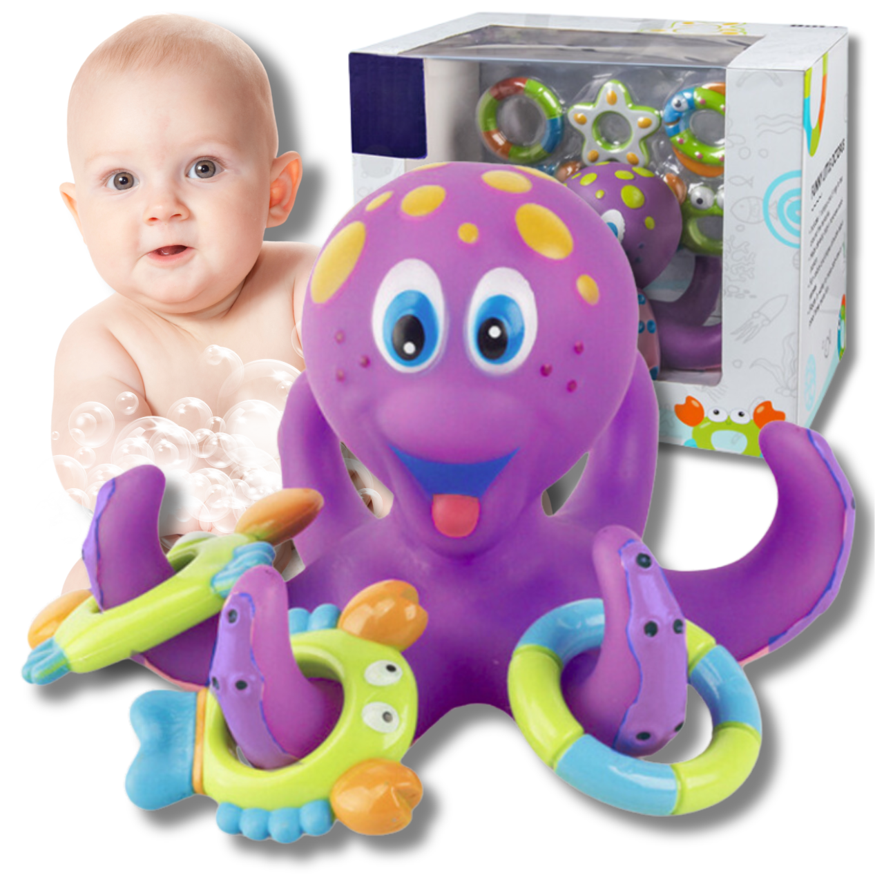 Kids Bathtub Toy Water Floating Octopus