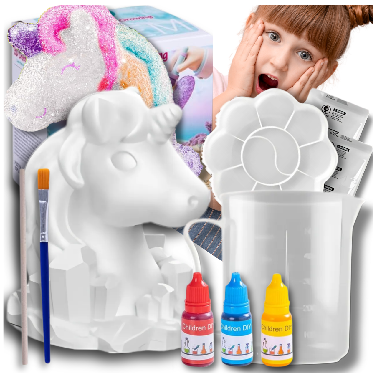 Bakalu Crystal Growing & Painting Educational Set Unicorn DIY