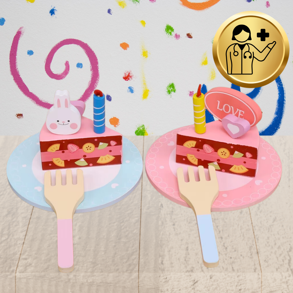 Wooden Kids Toy Cutting Cake Set with Accessories