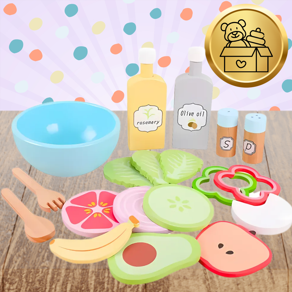 Bakalu Wooden Vegetable and Salad Set for Kids KZ1209