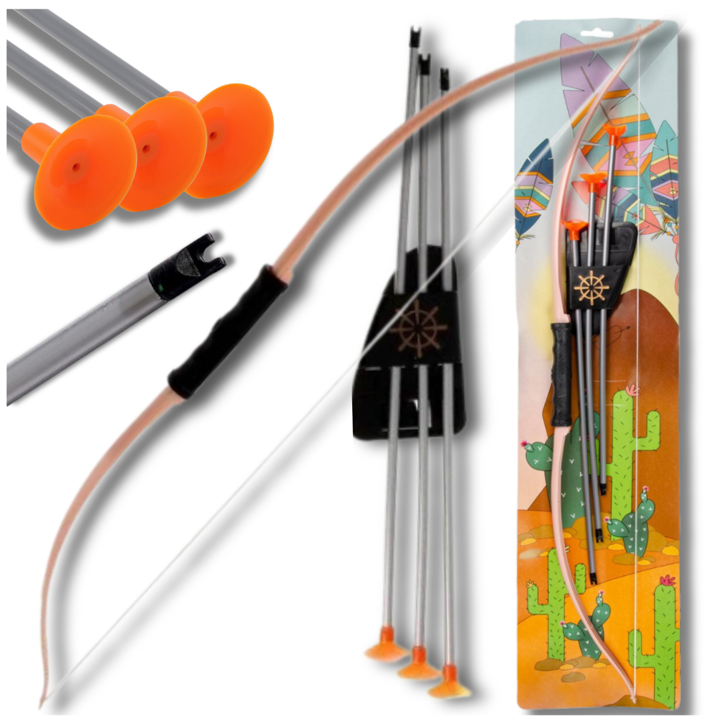 Children's Archery Set with 3 Suction Cup Arrows 61 cm