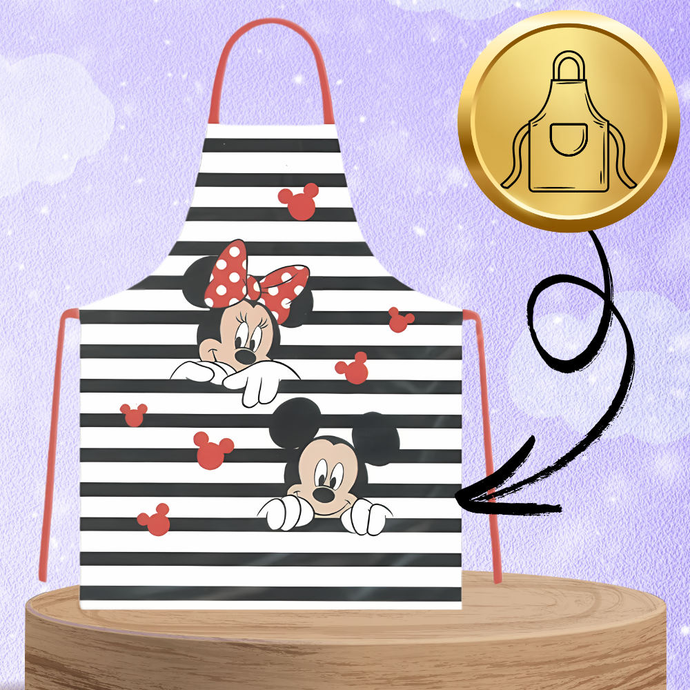 Children\'s Protective Kitchen Apron Mickey Minnie Mouse