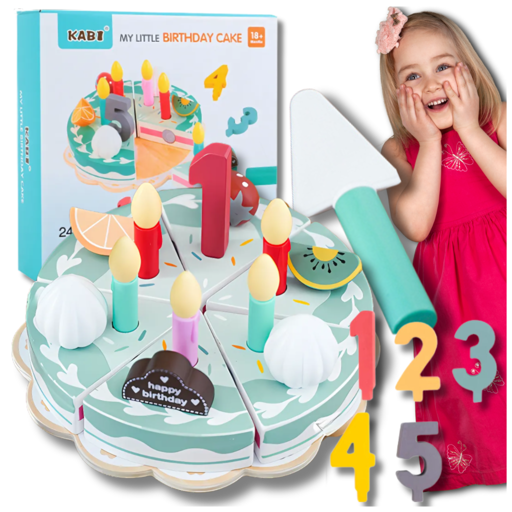 Wooden Cutting Cake Set for Kids with Accessories