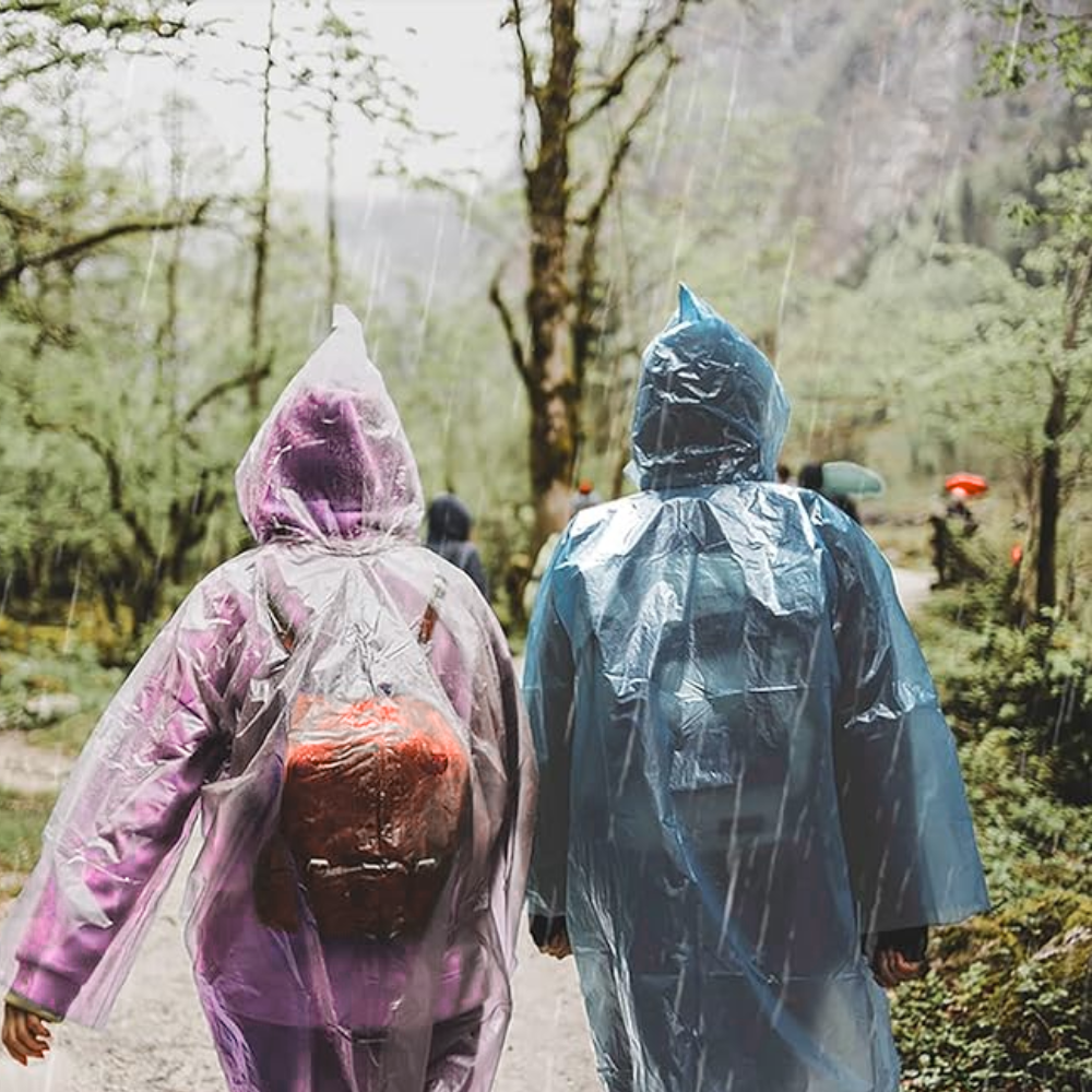 Raincoat Rain Cloak In Ball With Carabiner Set of 3 Pcs
