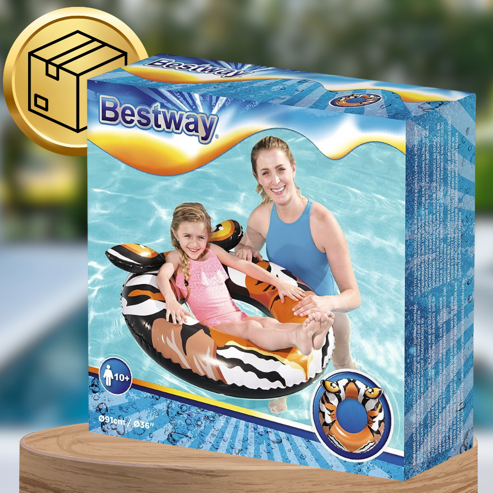 Bestway Inflatable Swim Ring Tiger, 91 cm