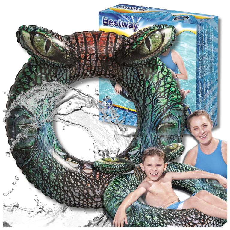 Bestway Inflatable Crocodile Swim Ring, 91 cm