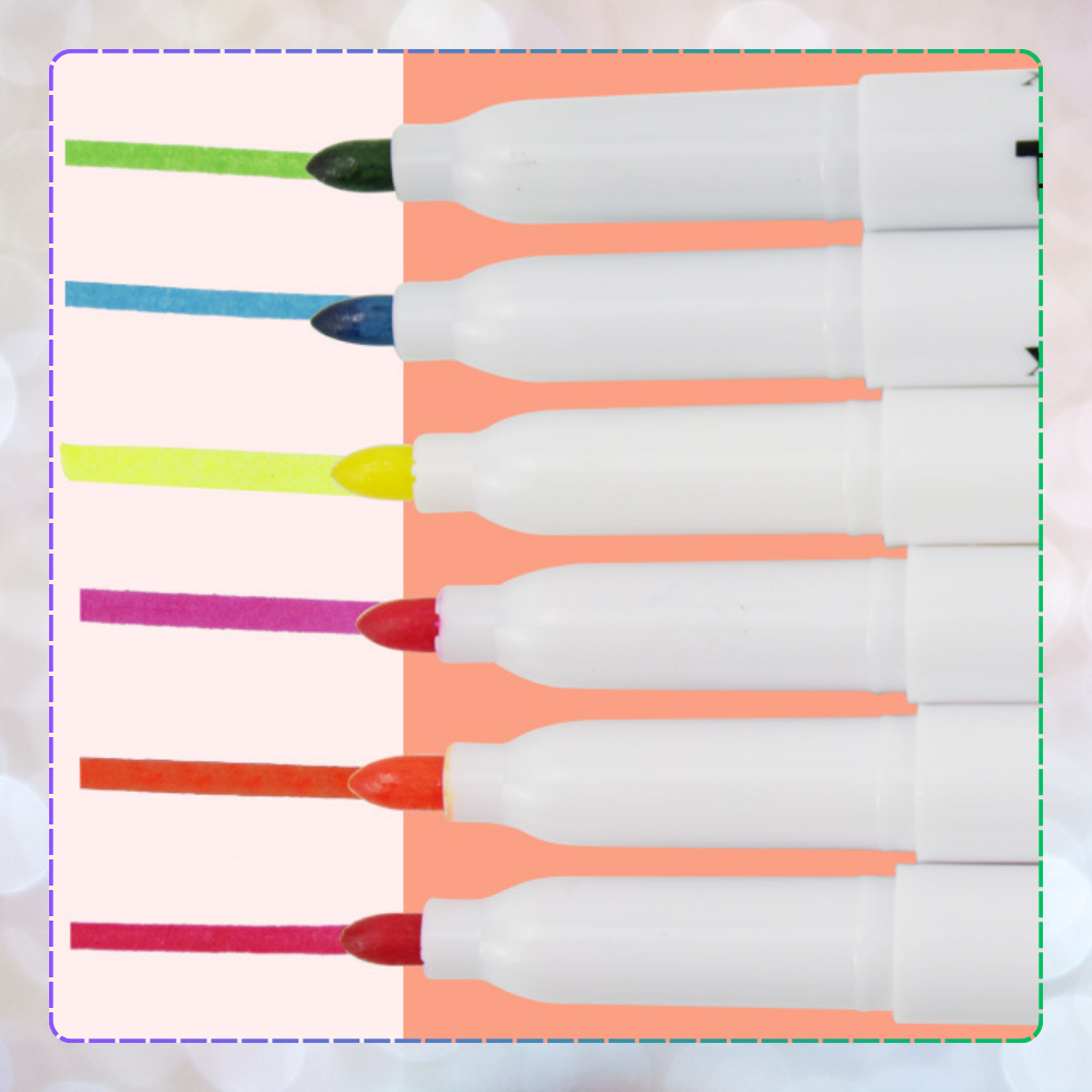 Textile Markers for Clothes Fabrics Set of 6 Colors