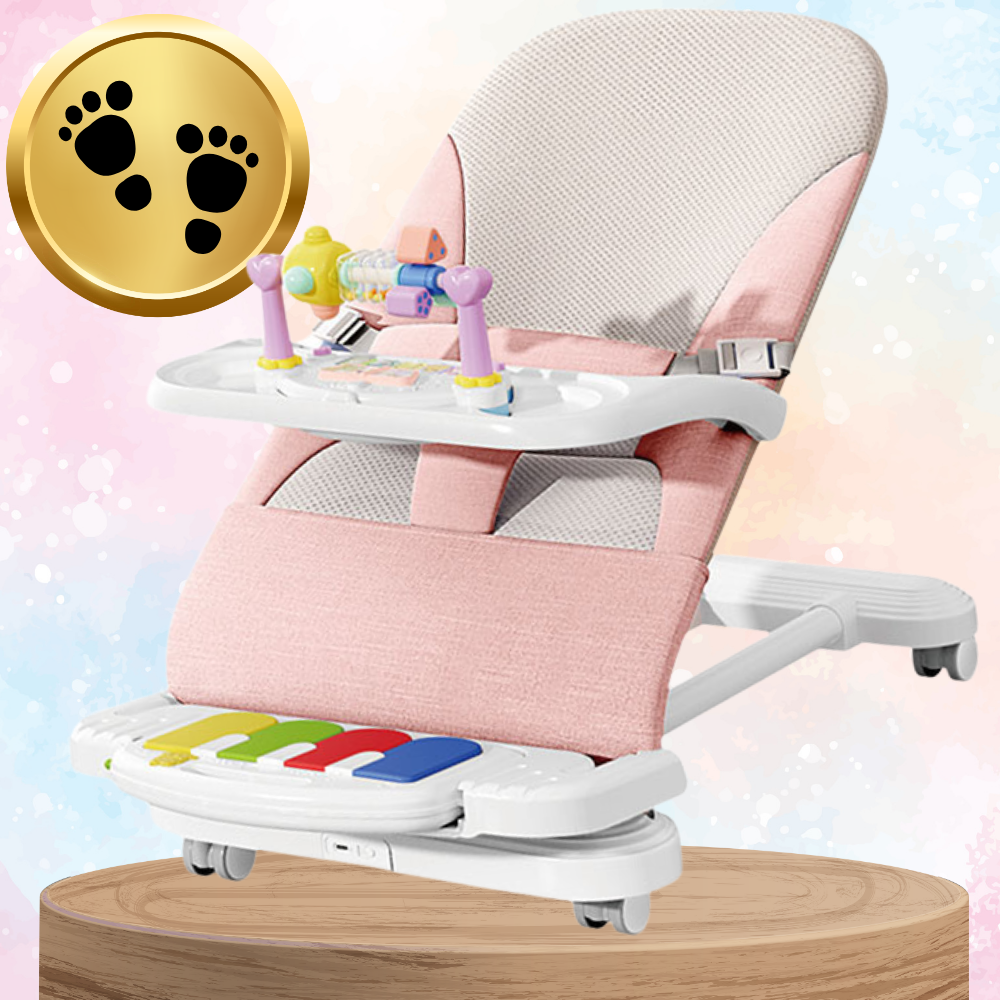 Bakalu NICEkids Foldable Baby Bouncer with Piano and Toys, Pink