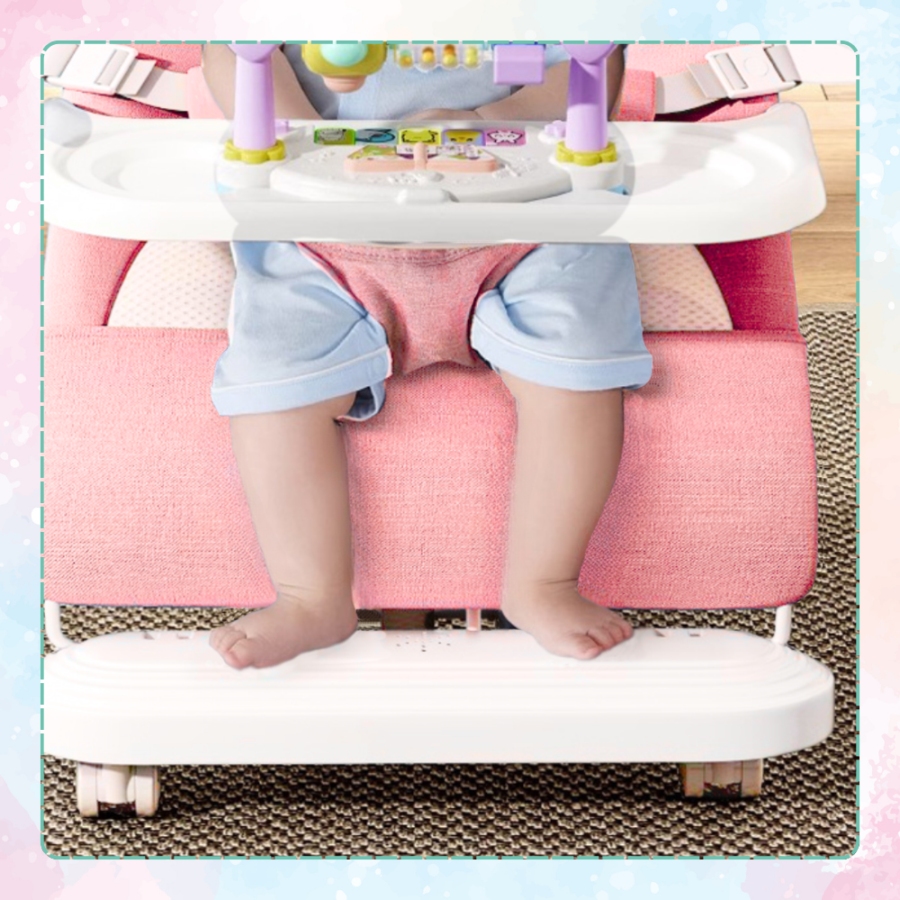 Bakalu NICEkids Foldable Baby Bouncer with Piano and Toys, Pink