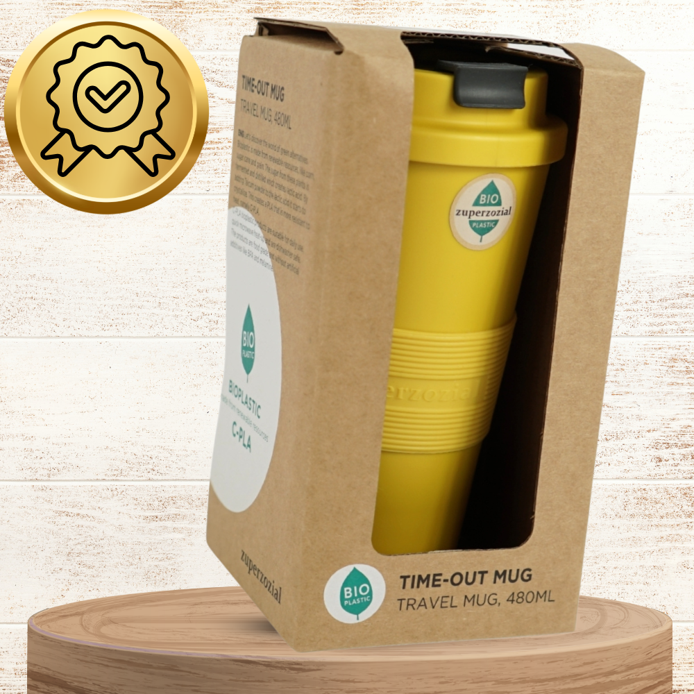 Travel Mug for Coffee and Tea, 480 ml, Yellow
