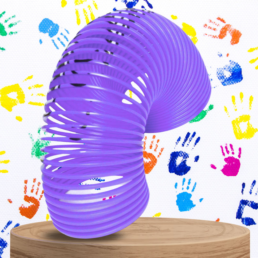 Magic Coil Spring Toy for Kids with Emoji Pattern, Purple