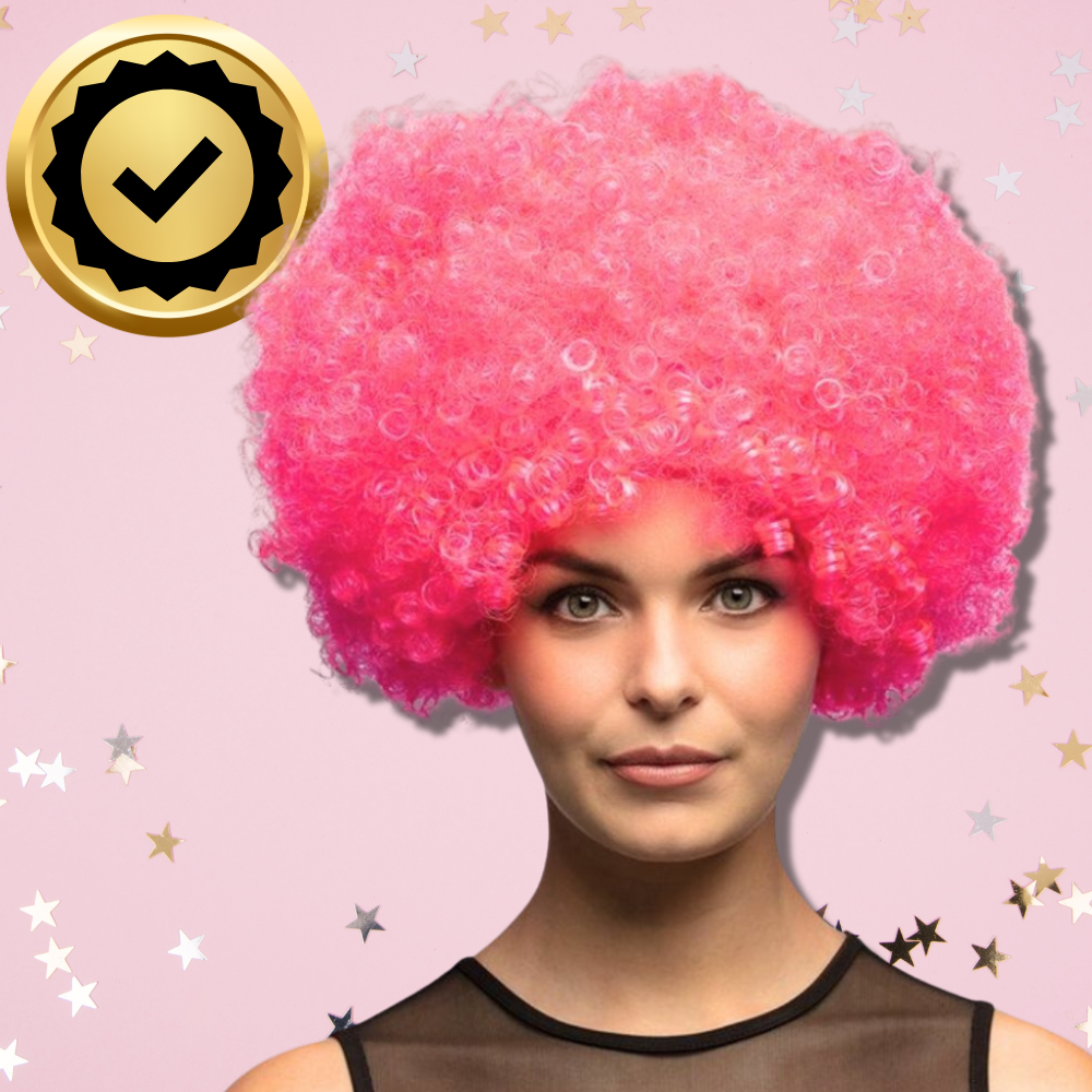 Pink Afro Wig for Parties and Carnivals