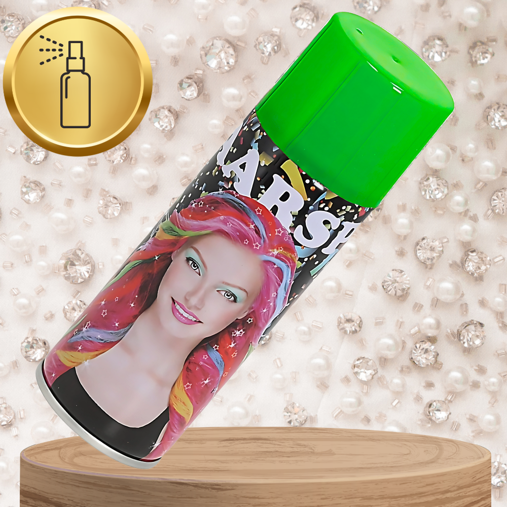 Temporary Glitter Hair Color Spray for Parties, Green, 250 ml