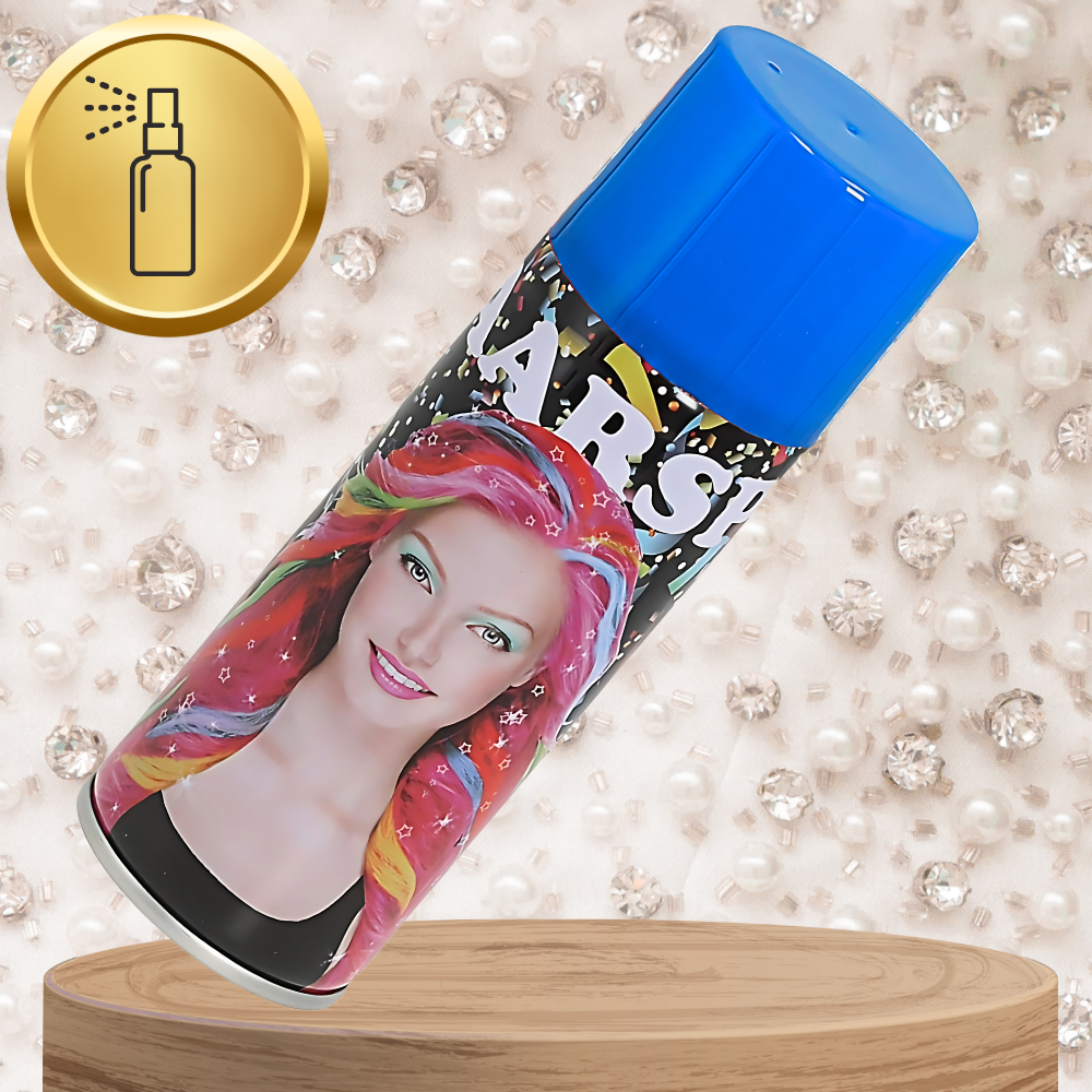 Hair color spray with glitter, 250 ml, blue