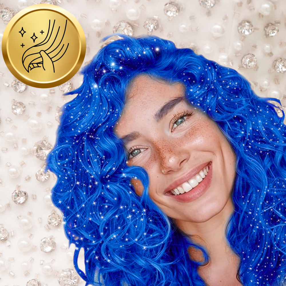 Hair color spray with glitter, 250 ml, blue