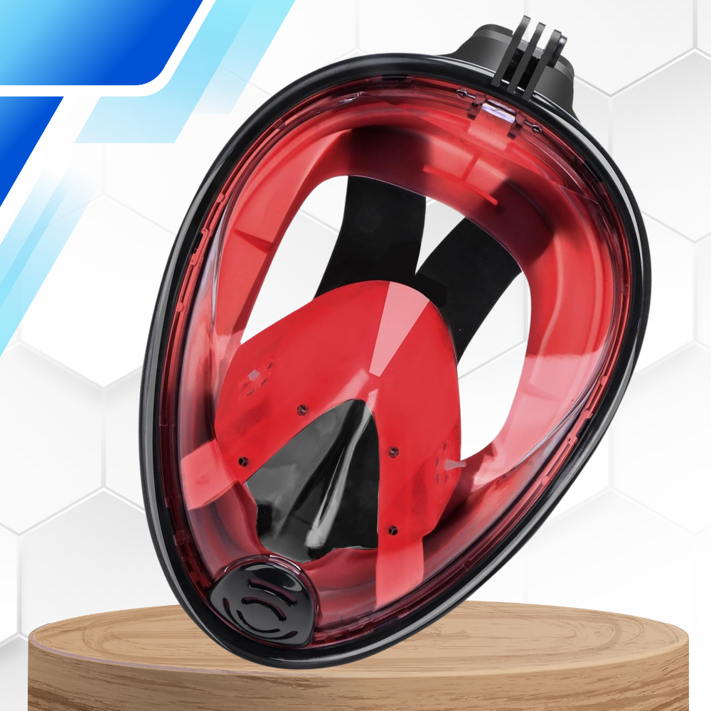 Bakalu Full Face Snorkeling Mask L/XL, Black/Red