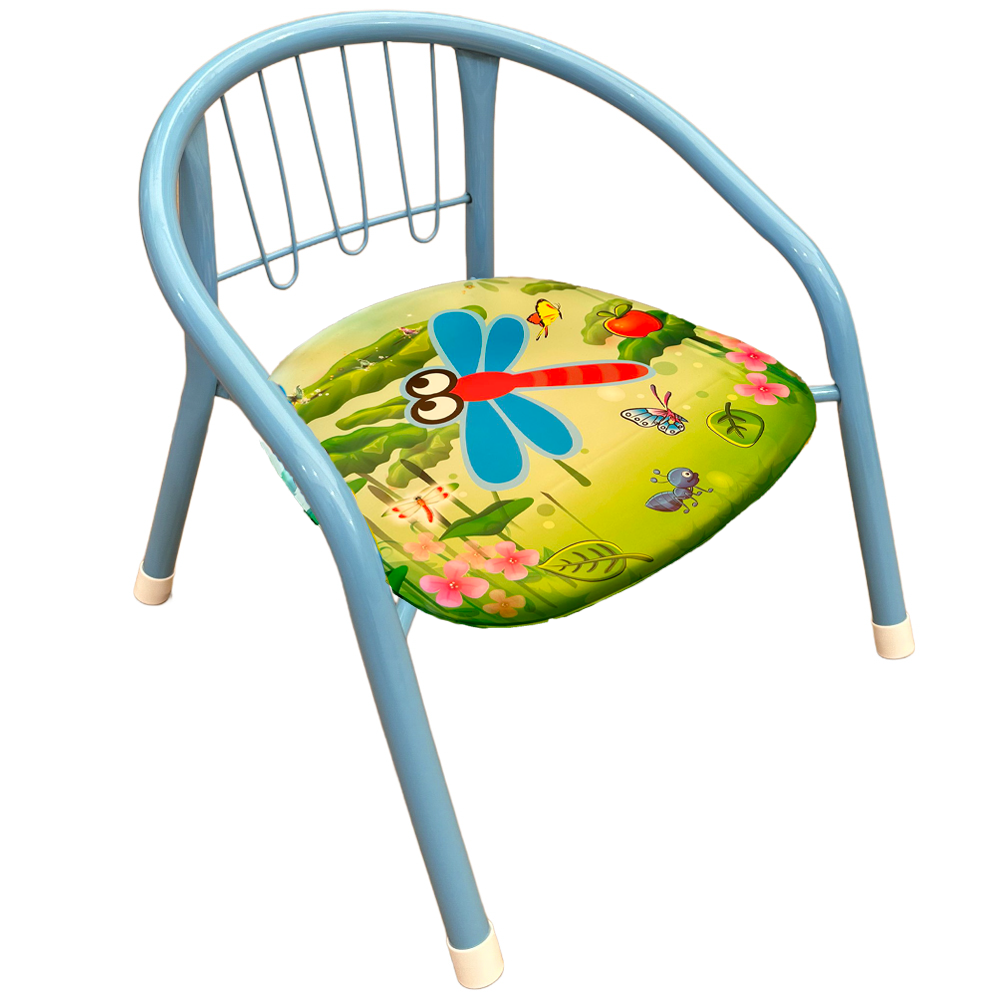 Kids metal chair with padded seat, 36×36 cm, for playroom or kitchen