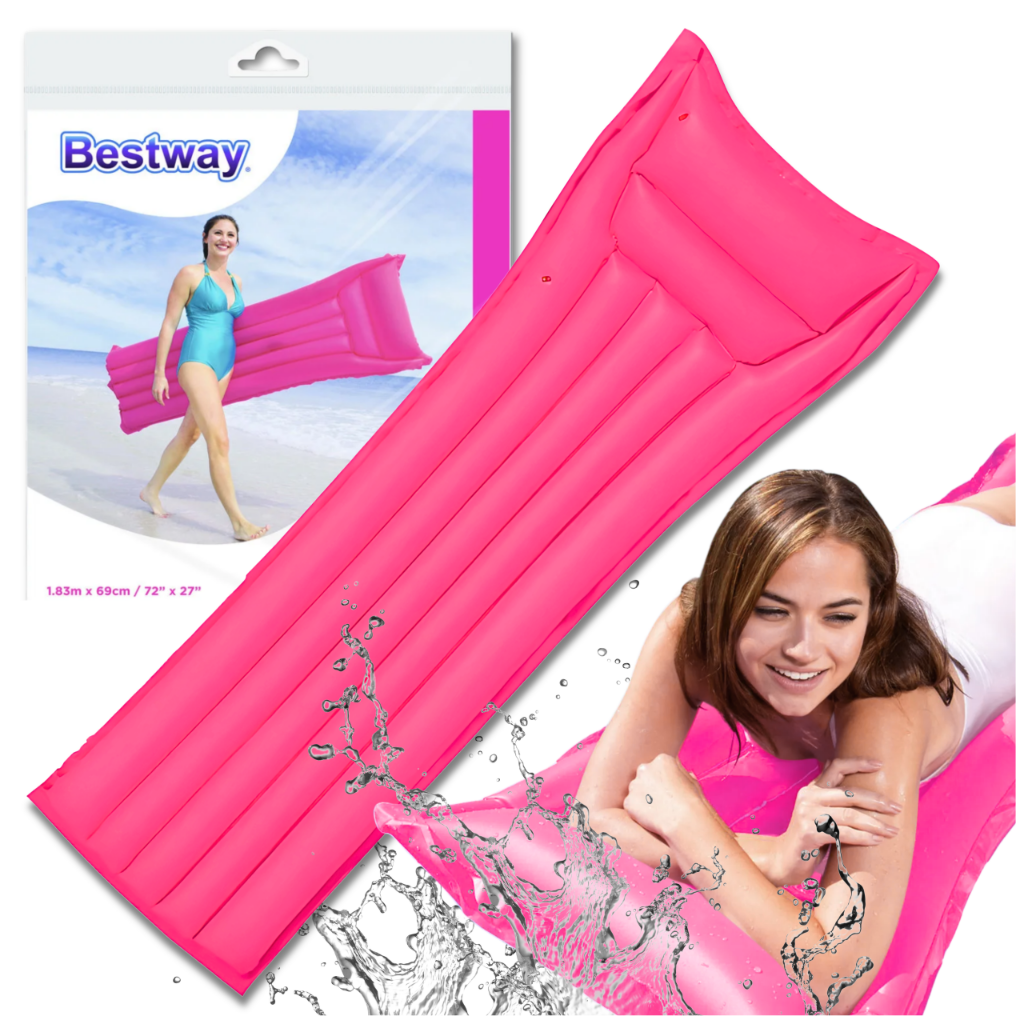 Bestway Inflatable Water Air Mat 183 x 69 cm, Pink