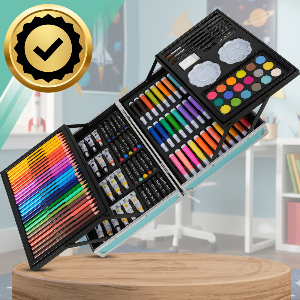 NICEkids Children\'s Art and Painting Set in Aluminium Case, 145 Pcs, Space