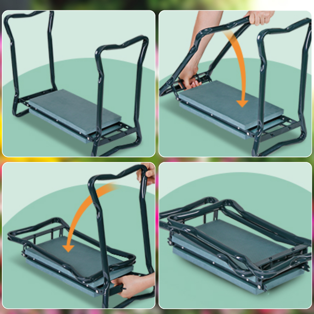 Folding Garden Kneeler and Seat Stool, Green