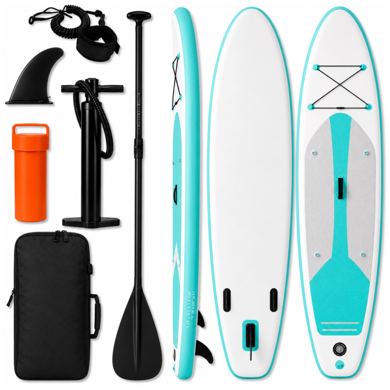 AquaPaddle Cruise SUP irklentė, 335x84x15 cm, 180 kg, balta/žalia