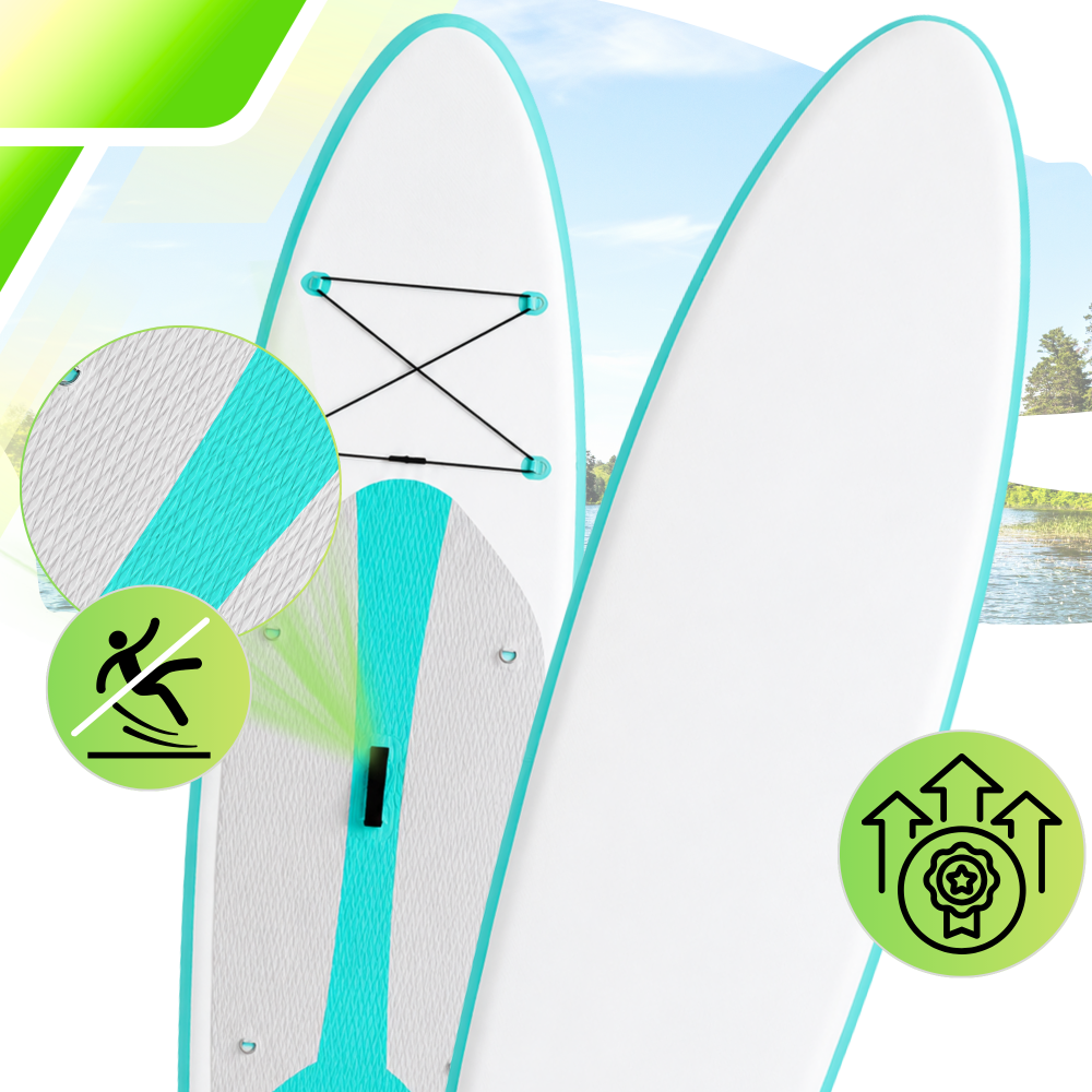 AquaPaddle Cruise SUP irklentė, 335x84x15 cm, 180 kg, balta/žalia