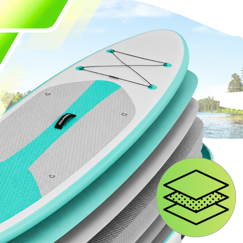 AquaPaddle Cruise SUP irklentė, 335x84x15 cm, 180 kg, balta/žalia