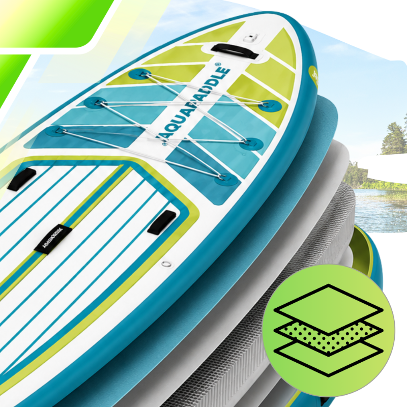 AquaPaddle Navigator pripučiama SUP irklentė, 355x82x15 cm, žalia