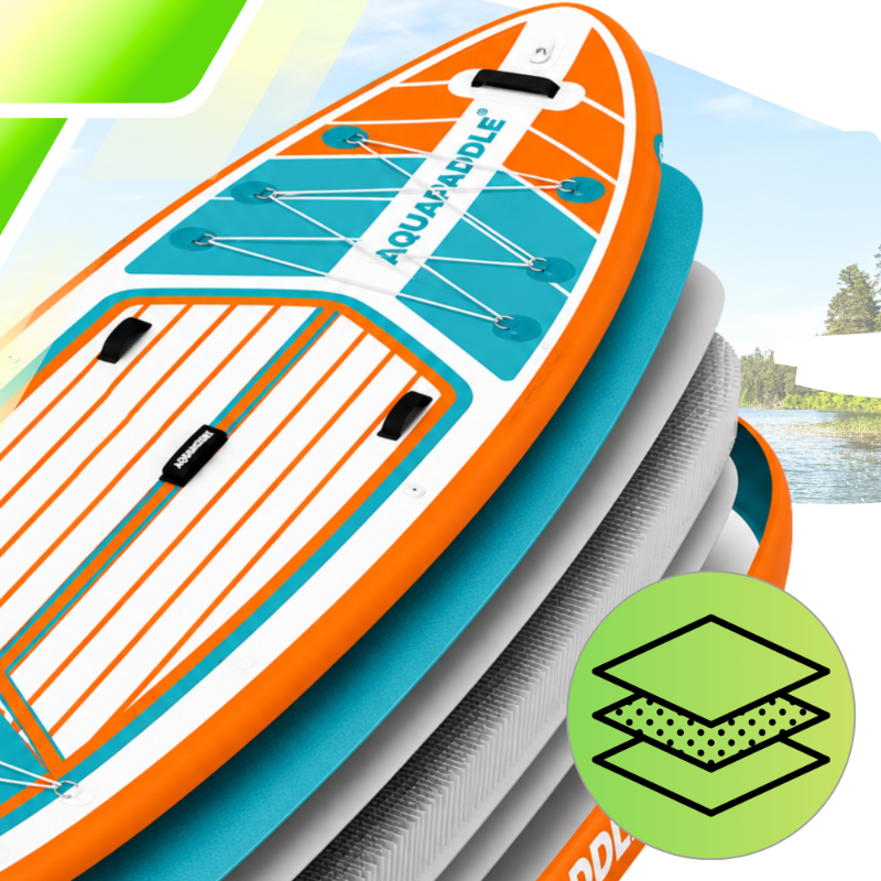 AquaPaddle Navigator SUP irklentė, 355x82x15 cm, oranžinė/žalia