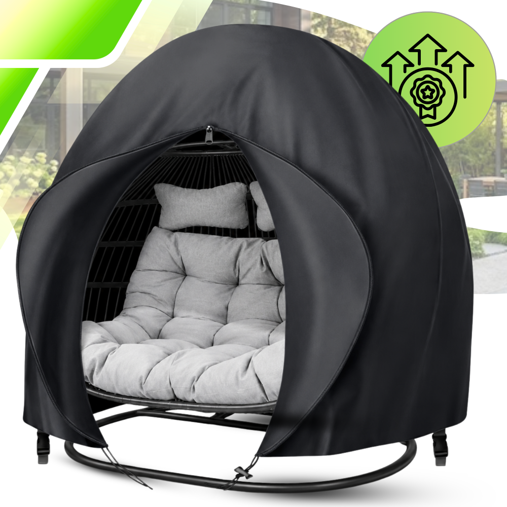Waterproof Cover for Double Hanging Garden Chair, 230x220 cm, Black