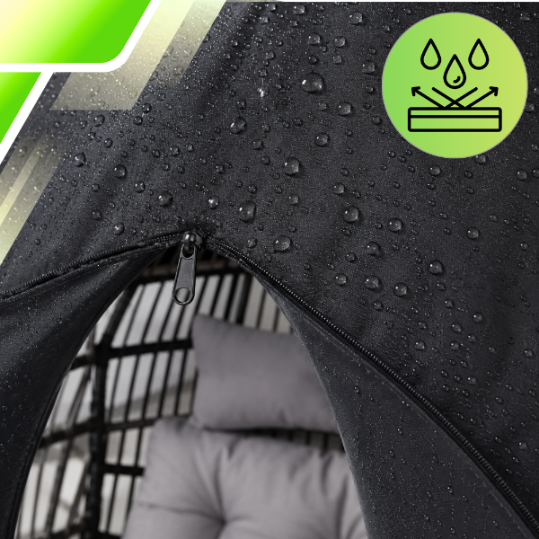 Waterproof Cover for Double Hanging Garden Chair, 230x220 cm, Black