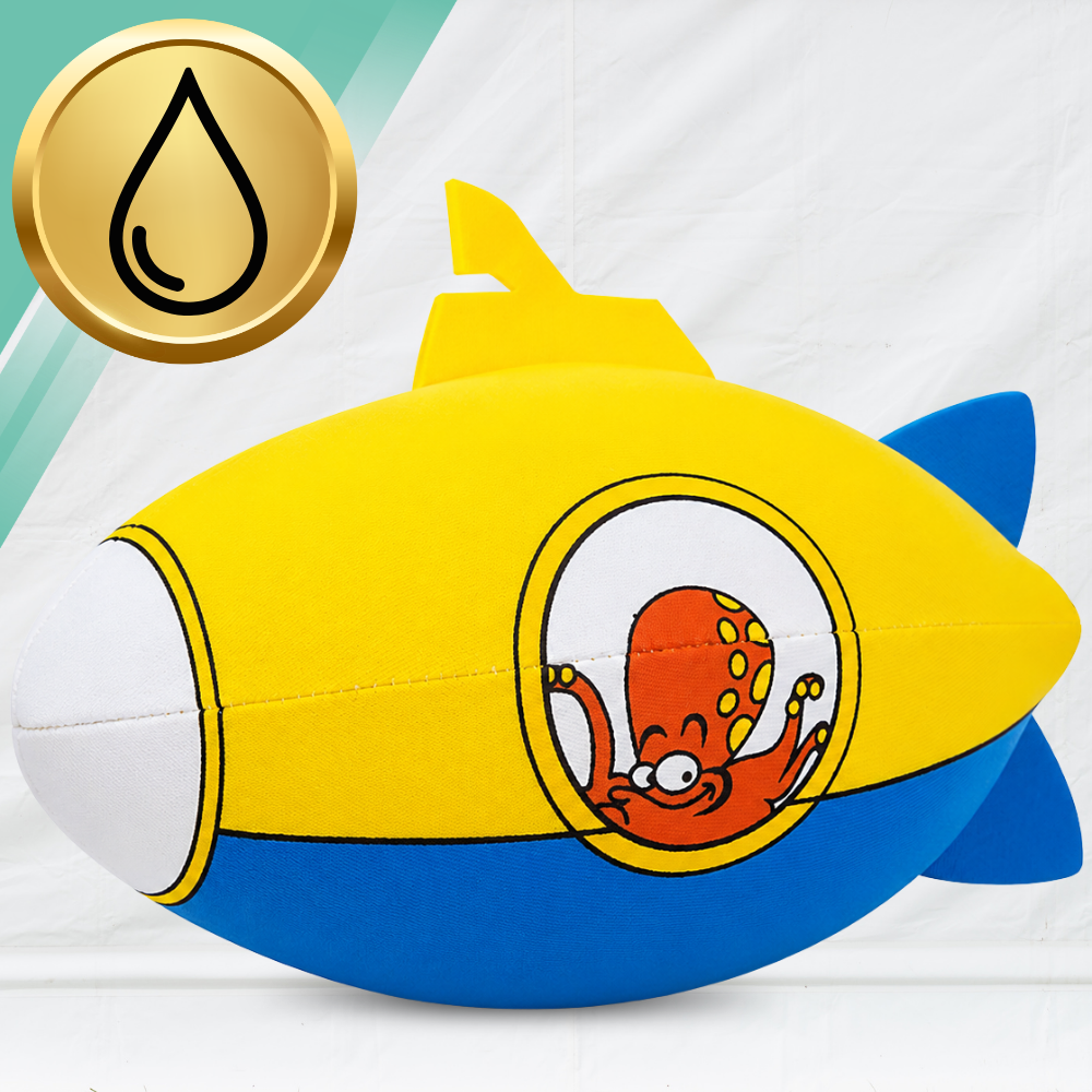 Neopreninis vandens kamuolys Waimea Animal Submarine Blue, 18 cm, geltonas/mėlynas