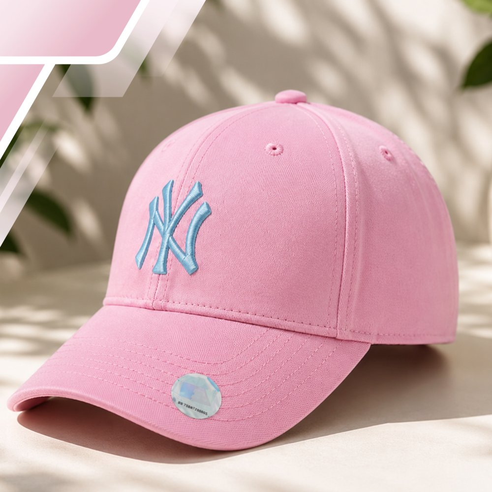 New York Yankees beisbolo kepurė su snapeliu, reguliuojama, rožinė